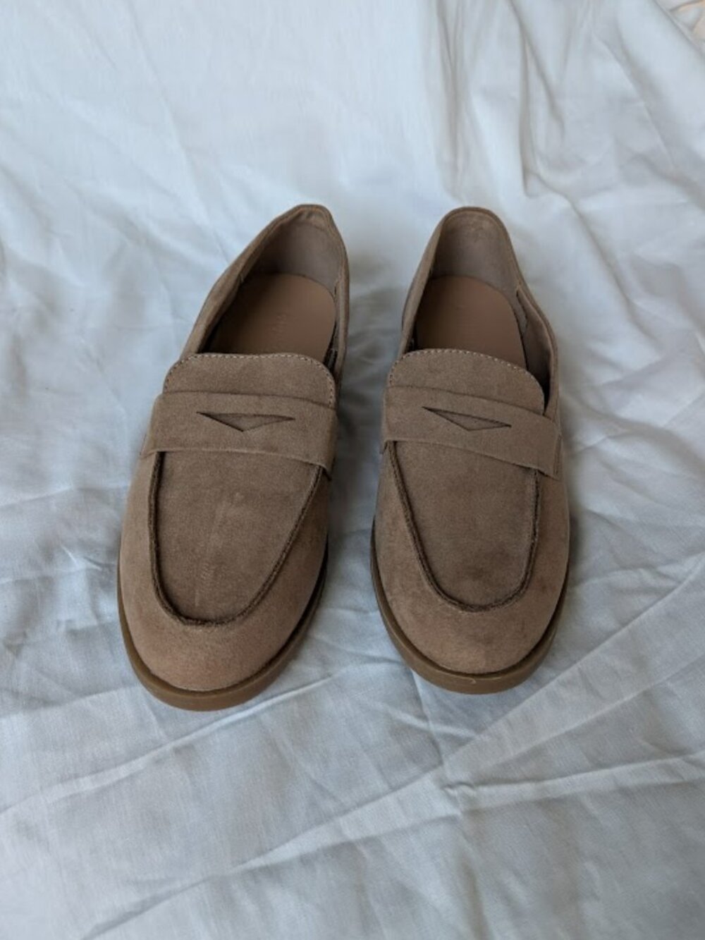 Cream Suede Loafers